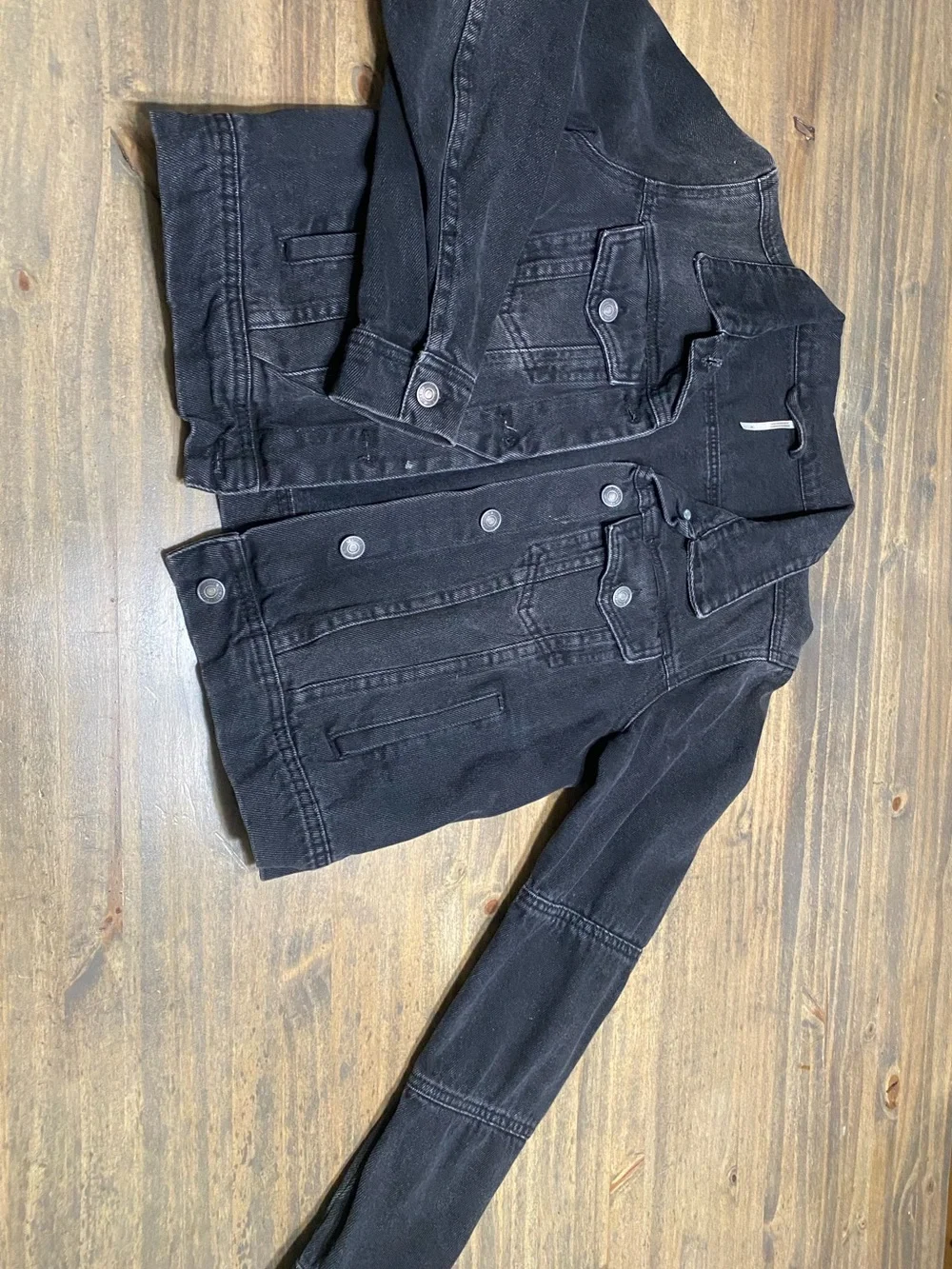 Free People Black Denim Jean Jacket - Picture 1 of 5